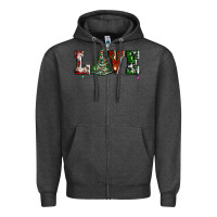 Charcoal Heather love christmas tree Zipper Hoodie - AdoDesignShop