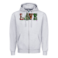 Heather Grey love christmas tree Zipper Hoodie - AdoDesignShop