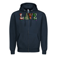 Navy love christmas tree Zipper Hoodie - AdoDesignShop