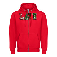 Red love christmas tree Zipper Hoodie - AdoDesignShop