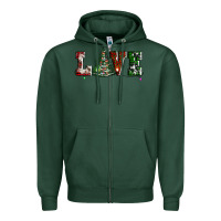 Sports Green love christmas tree Zipper Hoodie - AdoDesignShop