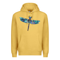 Antique Gold Blue Dragonfly Premium Hoodie - LillyAllenDesigns