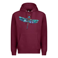 Burgundy Blue Dragonfly Premium Hoodie - LillyAllenDesigns