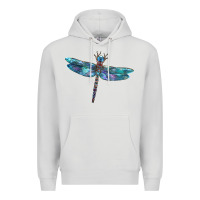 Dove Grey Blue Dragonfly Premium Hoodie - LillyAllenDesigns