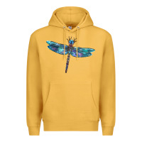 Mustard Blue Dragonfly Premium Hoodie - LillyAllenDesigns