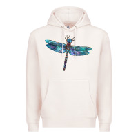 Pale Pink Blue Dragonfly Premium Hoodie - LillyAllenDesigns