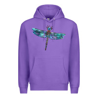 Purple Blue Dragonfly Premium Hoodie - LillyAllenDesigns