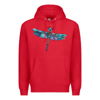 Red Blue Dragonfly Premium Hoodie - LillyAllenDesigns