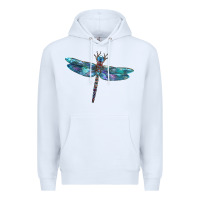 White Blue Dragonfly Premium Hoodie - LillyAllenDesigns