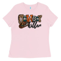 Bubblegum Pink cowboy killer Ladies Tee - OliviaCreatesArt