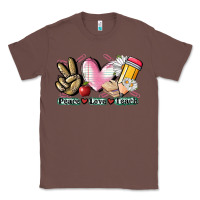 Chestnut Peace love teach Classic Tee - CowGirlArtShop