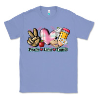 Colony Blue Peace love teach Classic Tee - CowGirlArtShop