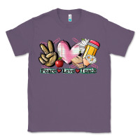 Lavender Peace love teach Classic Tee - CowGirlArtShop