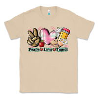 Mushroom Peace love teach Classic Tee - CowGirlArtShop
