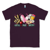 Plum Peace love teach Classic Tee - CowGirlArtShop