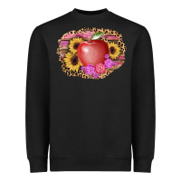 Black apple sunflower back to school background Heavyweight Sweatshirt - AdoDesignShop