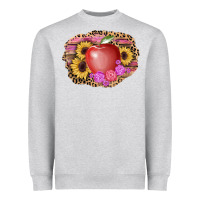 Heather Grey apple sunflower back to school background Heavyweight Sweatshirt - AdoDesignShop
