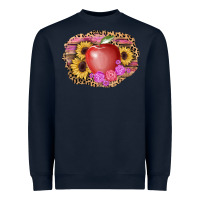 Navy apple sunflower back to school background Heavyweight Sweatshirt - AdoDesignShop