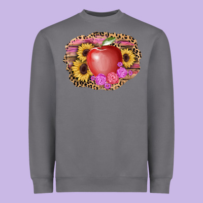 Apple Sunflower Back To School Background Heavyweight Sweatshirt Designed By Adodesignshop