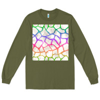 Army Green Watercolor Rainbow Giraffe Seamless Pattern Long Sleeve Tee - BundleAndBundleShop