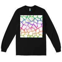 Black Watercolor Rainbow Giraffe Seamless Pattern Long Sleeve Tee - BundleAndBundleShop