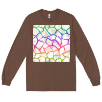 Chestnut Watercolor Rainbow Giraffe Seamless Pattern Long Sleeve Tee - BundleAndBundleShop