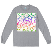 Heather Grey Watercolor Rainbow Giraffe Seamless Pattern Long Sleeve Tee - BundleAndBundleShop
