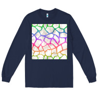 Navy Watercolor Rainbow Giraffe Seamless Pattern Long Sleeve Tee - BundleAndBundleShop
