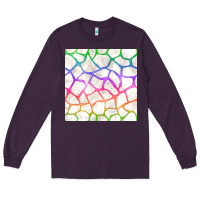 Plum Watercolor Rainbow Giraffe Seamless Pattern Long Sleeve Tee - BundleAndBundleShop