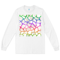 White Watercolor Rainbow Giraffe Seamless Pattern Long Sleeve Tee - BundleAndBundleShop