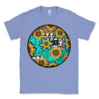 Colony Blue Round western pattern Classic Tee - Jasminsmagicworld