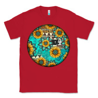 Red Round western pattern Classic Tee - Jasminsmagicworld