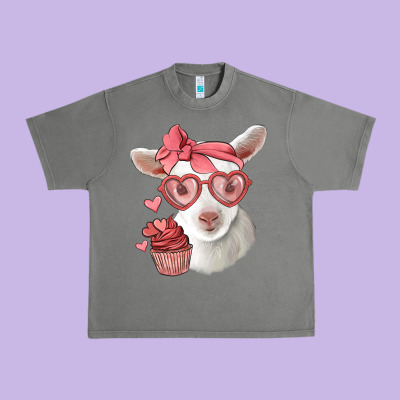 Cute Baby Lamb Valentines Day Urban Heavy Tee Designed By Jasminsmagicworld