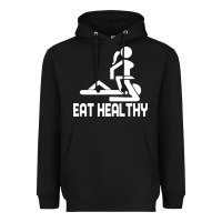 Black eat healthy Heavyweight Hoodie - DesigneFamous