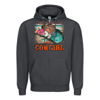 Smoke cowgirl hat flowers leopard and  leather Zipper Hoodie - AdoDesignShop
