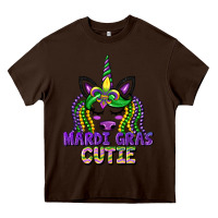 Chocolate Brown mardi gras cutie unicorn Heavy Core Tee - CowGirlArtShop