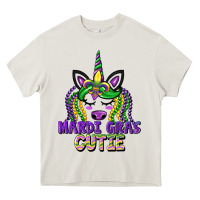 Cream mardi gras cutie unicorn Heavy Core Tee - CowGirlArtShop