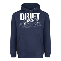 Navy Supra Drift Heavyweight Hoodie - DesigneFamous