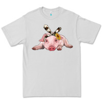 Dove Grey baby pig with cowhide ribbon Premium Tee - RanaPortraitStore
