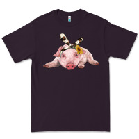 Plum baby pig with cowhide ribbon Premium Tee - RanaPortraitStore