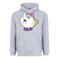 Heather Grey mrs potts Heavyweight Hoodie - DesigneFamous