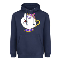 Navy mrs potts Heavyweight Hoodie - DesigneFamous