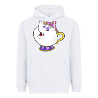 White mrs potts Heavyweight Hoodie - DesigneFamous
