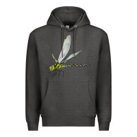 Charcoal Heather Blue And Yellow Dragonfly Premium Hoodie - LillyAllenDesigns
