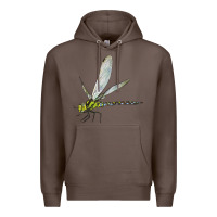 Coffee Blue And Yellow Dragonfly Premium Hoodie - LillyAllenDesigns