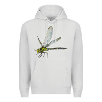 Dove Grey Blue And Yellow Dragonfly Premium Hoodie - LillyAllenDesigns