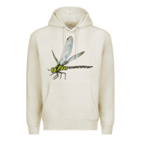 Oatmeal Heather Blue And Yellow Dragonfly Premium Hoodie - LillyAllenDesigns