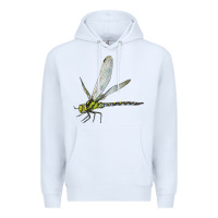 White Blue And Yellow Dragonfly Premium Hoodie - LillyAllenDesigns