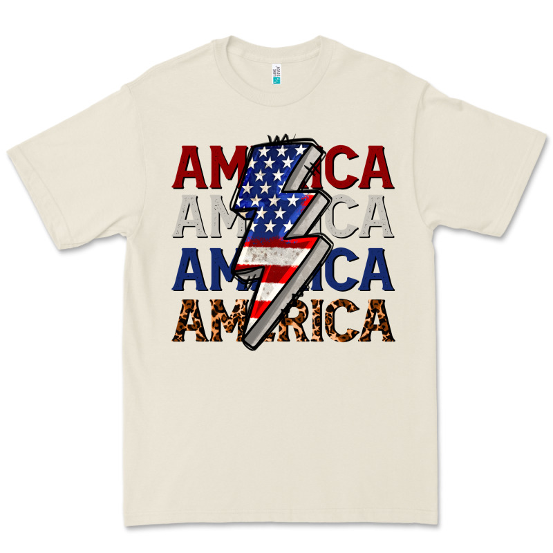 America With Lightning Bold Premium Tee by CowGirlArtShop | Teevron