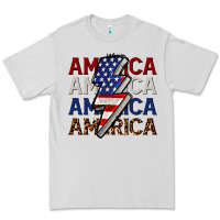 Dove Grey America with lightning bold Premium Tee - CowGirlArtShop